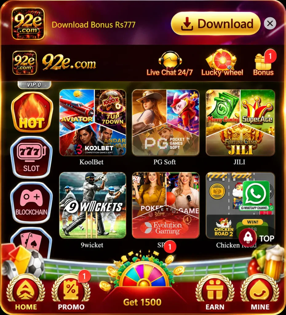 92e.com Game APK Download for Android in Pakistan
